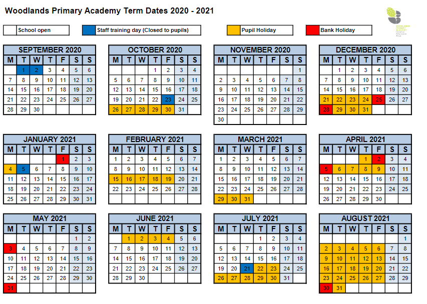 Term dates – Woodlands Primary Academy